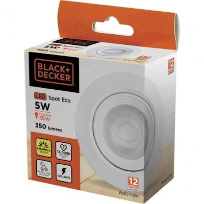 Spot Led Eco 5w 6500k Redondo Black + Decker