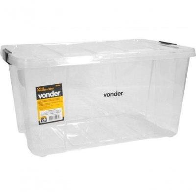 Caixa Plástica Ferram Baú 620x405x317mm Transp Vonder
