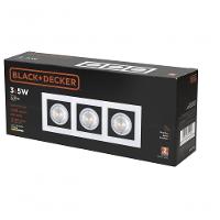 Spot Led Black 3x5w 6500k Triplo Quadrado Black + Decker - 1