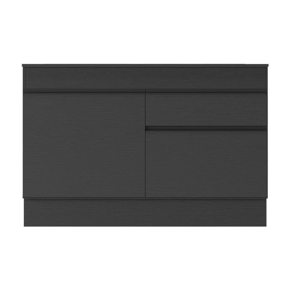 Balcão Cozinha 120cm Com Rodapé 2 Portas 1 Gaveta Veneza Multimóveis V2117 Preto Preto - 2