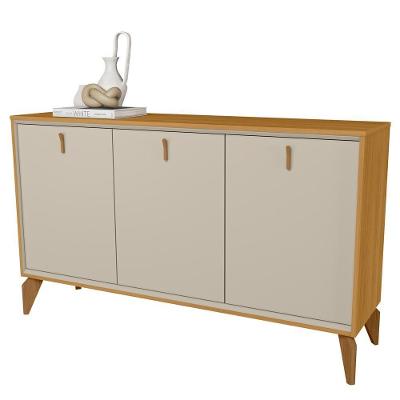 Aparador Buffet Para Sala De Jantar 3 Portas 136cm Urias L05 Tauari Off White Fosco - Lyam Decor
