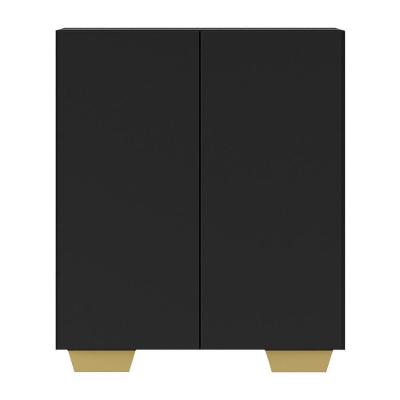 Armário Lavanderia Com 2 Portas Multimóveis Preto/natural