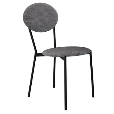 Cadeira Estofada Para Sala De Jantar Azuri Preto C01 Linho Prata - Lyam Decor