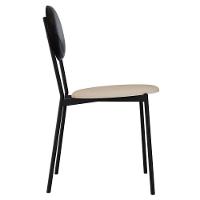 Cadeira Estofada Para Sala De Jantar Azuri Preto C01 Linho Areia Courino Preto - Lyam Decor - 6