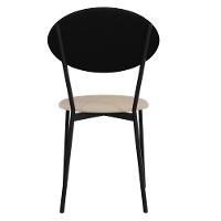 Cadeira Estofada Para Sala De Jantar Azuri Preto C01 Linho Areia Courino Preto - Lyam Decor - 7