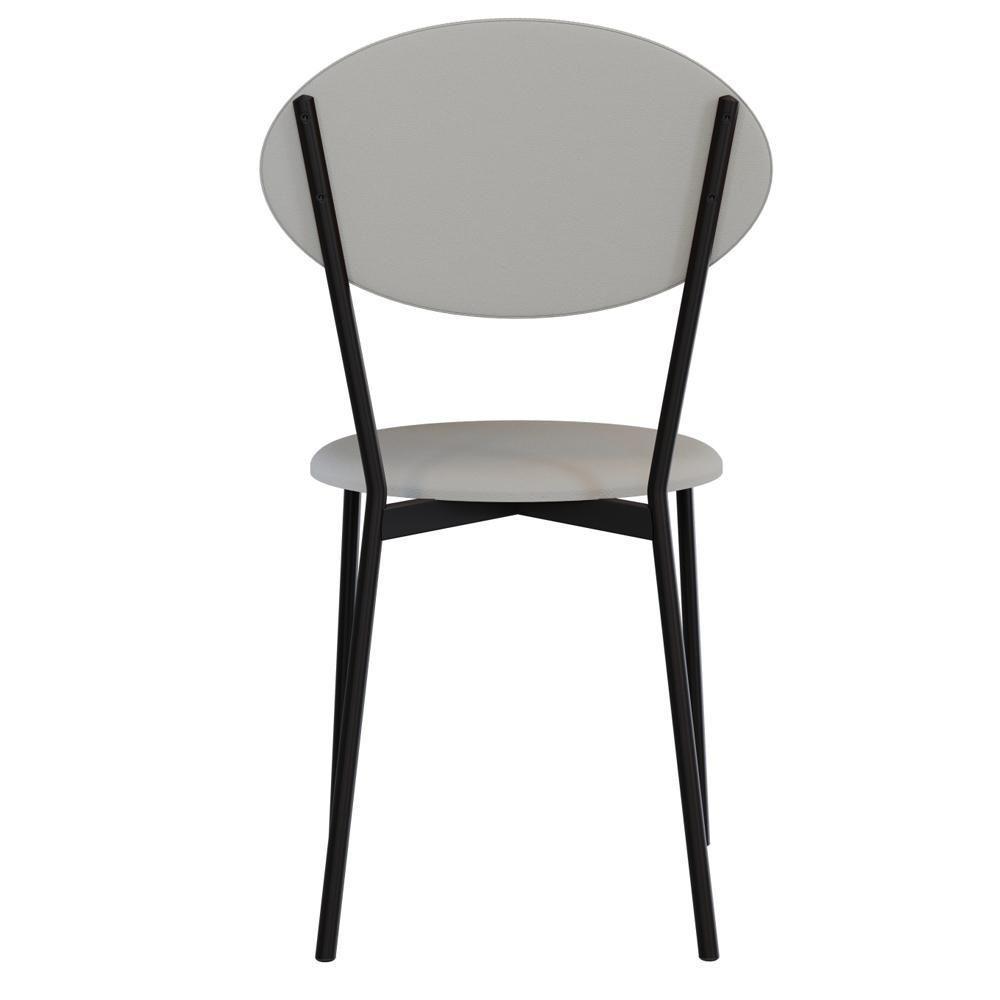 Cadeira Estofada Para Sala De Jantar Azuri Preto C01 Courino Off White - Lyam Decor - 7