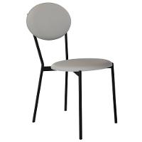 Cadeira Estofada Para Sala De Jantar Azuri Preto C01 Courino Off White - Lyam Decor - 1