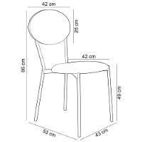 Cadeira Estofada Para Sala De Jantar Azuri Preto C01 Courino Off White - Lyam Decor - 5