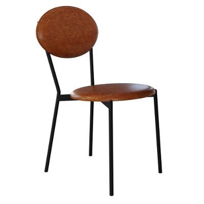 Cadeira Estofada Para Sala De Jantar Azuri Preto C01 Courino Caramelo - Lyam Decor