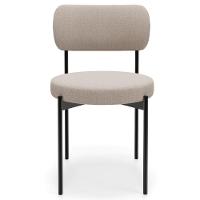 Cadeira Decorativa Estofada Para Sala De Jantar Louvre L02 Bouclê Creme - Lyam Decor - 3