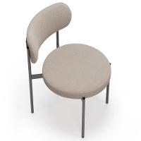 Cadeira Decorativa Estofada Para Sala De Jantar Louvre L02 Bouclê Creme - Lyam Decor - 7