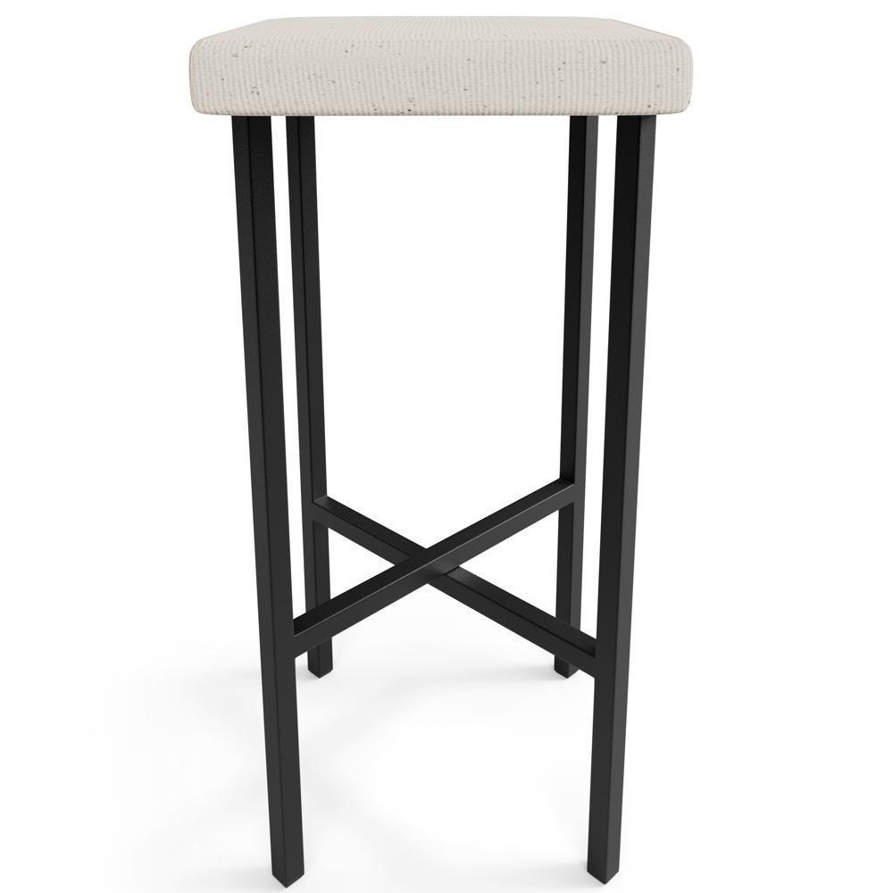 Banqueta Alta Bar Cozinha Sala De Jantar Preto Stella L02 Linho Cru - Lyam Decor - 3