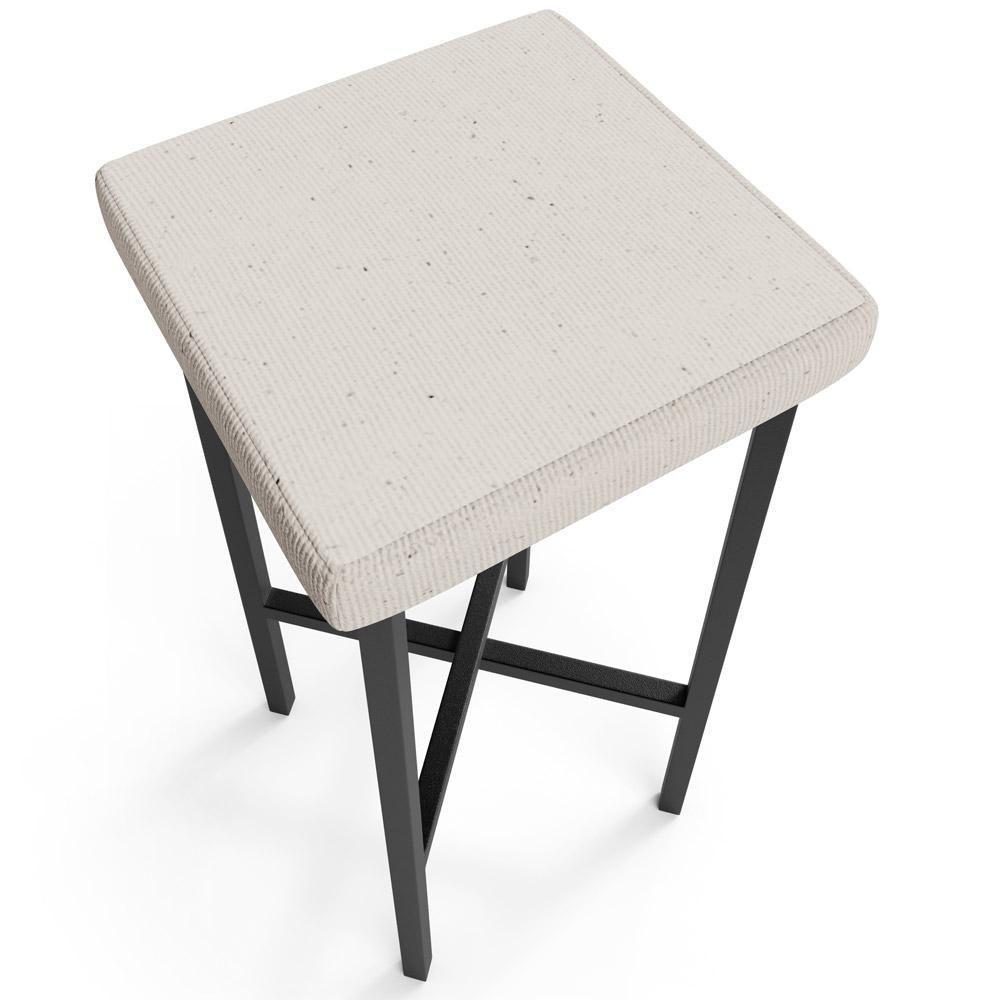 Banqueta Alta Bar Cozinha Sala De Jantar Preto Stella L02 Linho Cru - Lyam Decor - 6