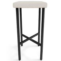 Banqueta Alta Bar Cozinha Sala De Jantar Preto Stella L02 Linho Cru - Lyam Decor - 3