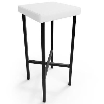 Banqueta Alta Bar Cozinha Sala De Jantar Preto Stella L02 Facto Branco - Lyam Decor