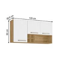 Armário Susp. 3 Portas 4 Gaveteiros 1,20 Ametista Freijó Supremo - 3