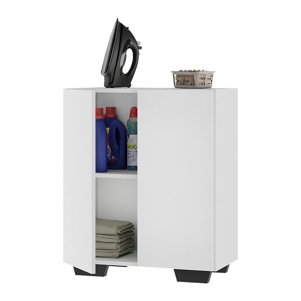 Armário Lavanderia Com 2 Portas Multimóveis Branco/preto - 2