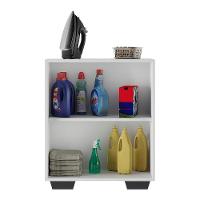 Armário Lavanderia Com 2 Portas Multimóveis Branco/preto