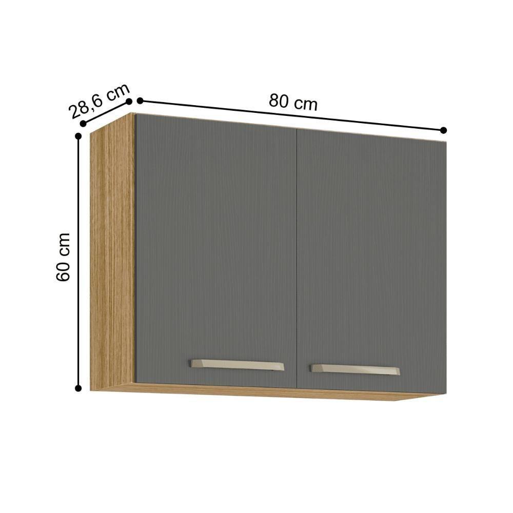 Armário 2 Portas 800 Lapis Freijó Gris - 3