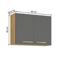 Armário 2 Portas 800 Lapis Freijó Gris - 3