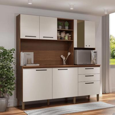 Cozinha Grandio C/ Tampo Nogueira Off-white