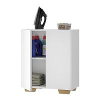 Armário Lavanderia Com 2 Portas Multimóveis Branco/natural