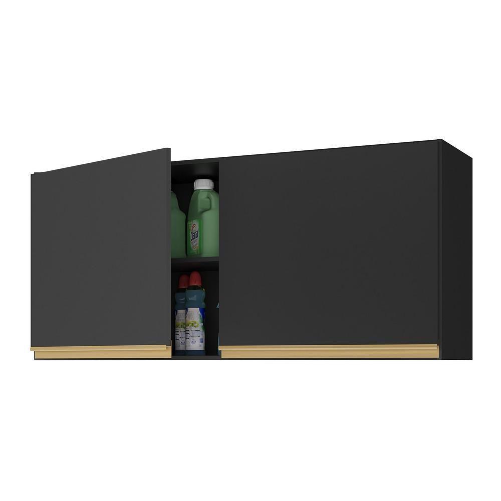 Armário Lavanderia Multiuso 2 Portas Multimóveis Preto - 4