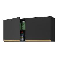 Armário Lavanderia Multiuso 2 Portas Multimóveis Preto - 6