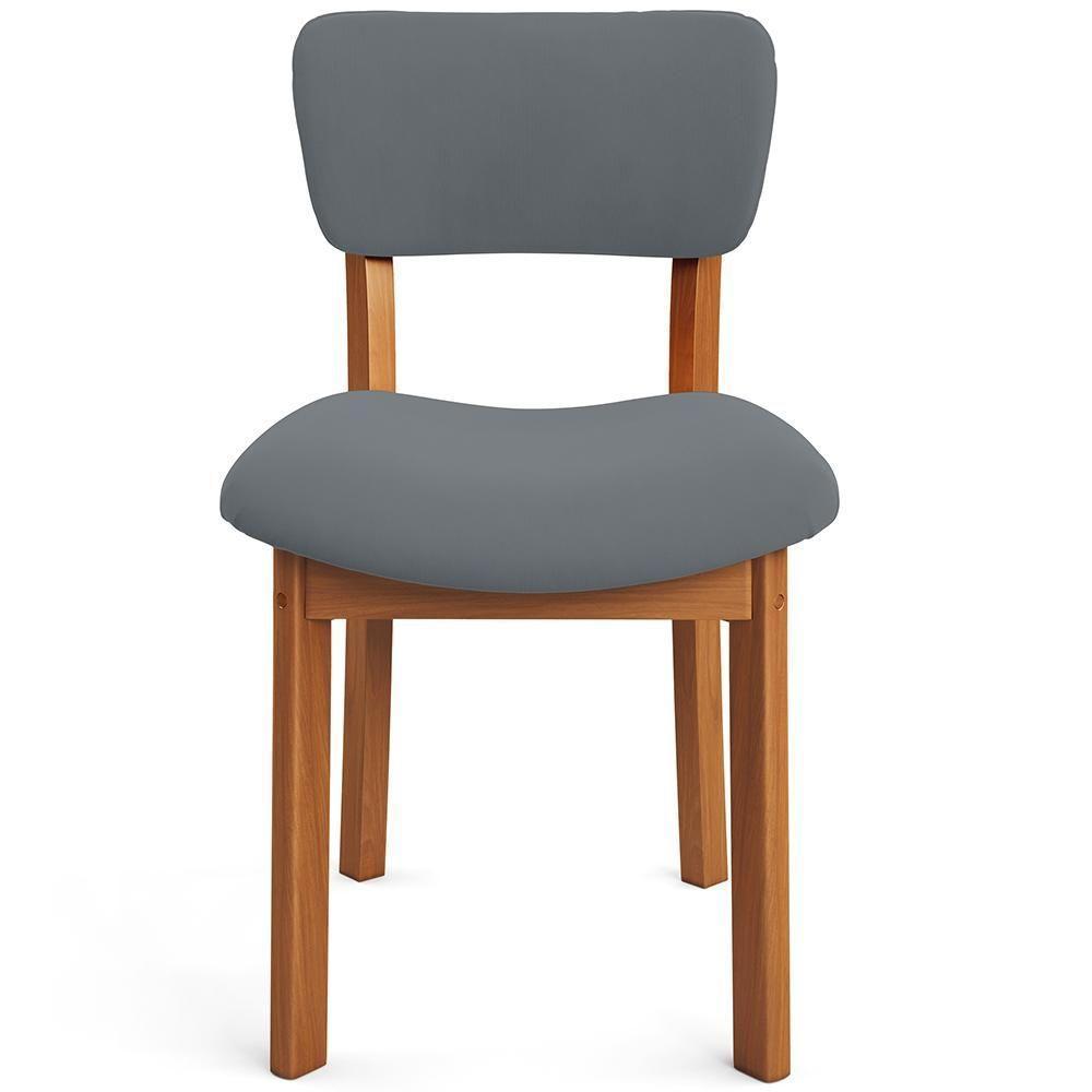 Cadeira Para Sala De Jantar Cozinha Living Estofada Dara L02 Suede Cinza - Lyam Decor - 3