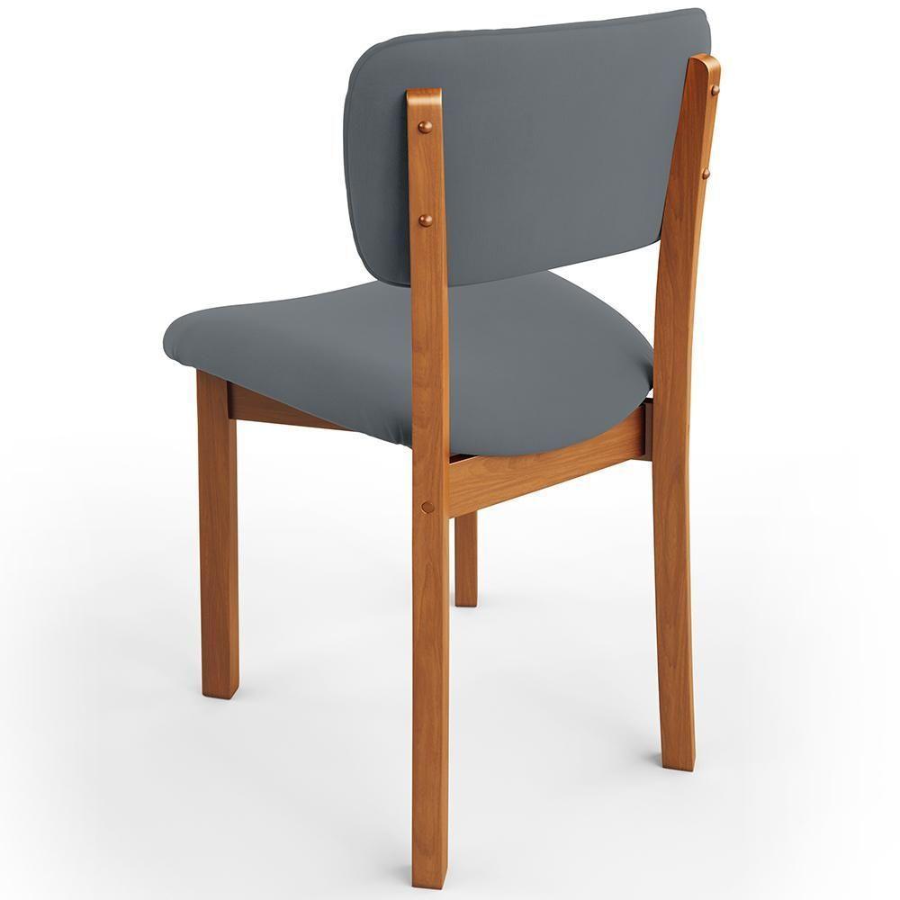 Cadeira Para Sala De Jantar Cozinha Living Estofada Dara L02 Suede Cinza - Lyam Decor - 7