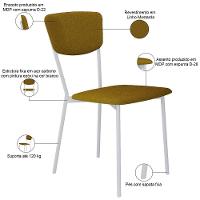 Cadeira Estofada Para Sala De Jantar Village Branco C01 Linho Mostarda - Lyam Decor