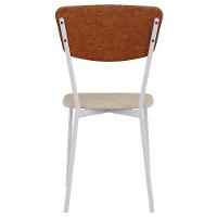 Cadeira Estofada Para Sala De Jantar Village Branco C01 Linho Areia Courino Caramelo - Lyam Decor - 7