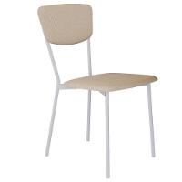 Cadeira Estofada Para Sala De Jantar Village Branco C01 Linho Areia - Lyam Decor - 1