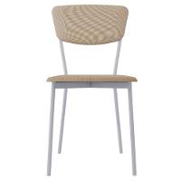 Cadeira Estofada Para Sala De Jantar Village Branco C01 Linho Areia - Lyam Decor - 3