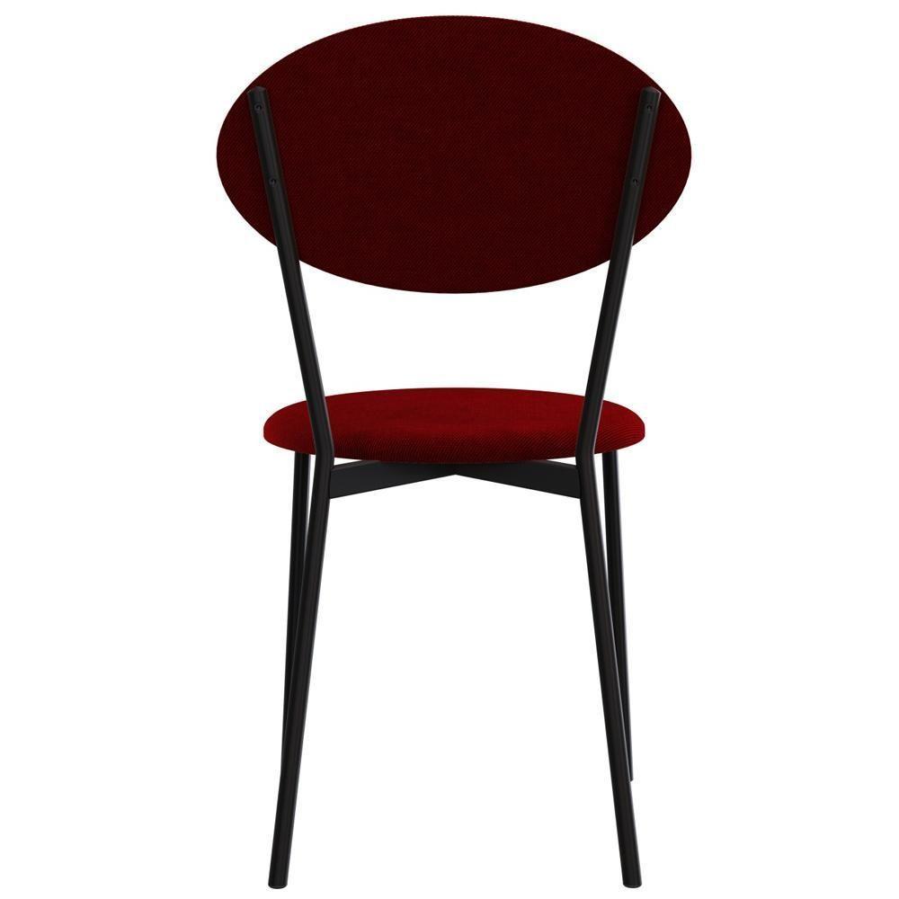 Cadeira Estofada Para Sala De Jantar Azuri Preto C01 Veludo Vermelho Vinho - Lyam Decor - 7