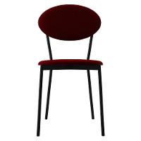 Cadeira Estofada Para Sala De Jantar Azuri Preto C01 Veludo Vermelho Vinho - Lyam Decor - 3