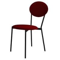 Cadeira Estofada Para Sala De Jantar Azuri Preto C01 Veludo Vermelho Vinho - Lyam Decor - 8