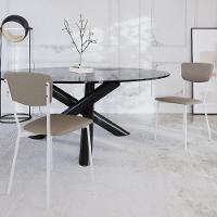 Cadeira Estofada Para Sala De Jantar Village Branco C01 Courino Cinza - Lyam Decor - 2