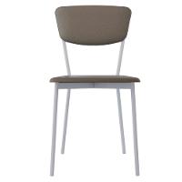 Cadeira Estofada Para Sala De Jantar Village Branco C01 Courino Cinza - Lyam Decor - 3