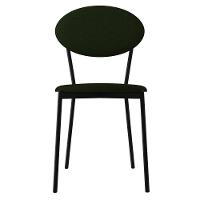 Cadeira Estofada Para Sala De Jantar Azuri Preto C01 Linho Verde Musgo - Lyam Decor - 3