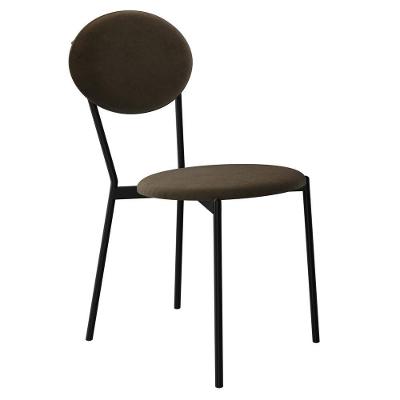 Cadeira Estofada Para Sala De Jantar Azuri Preto C01 Veludo Marrom Sand - Lyam Decor