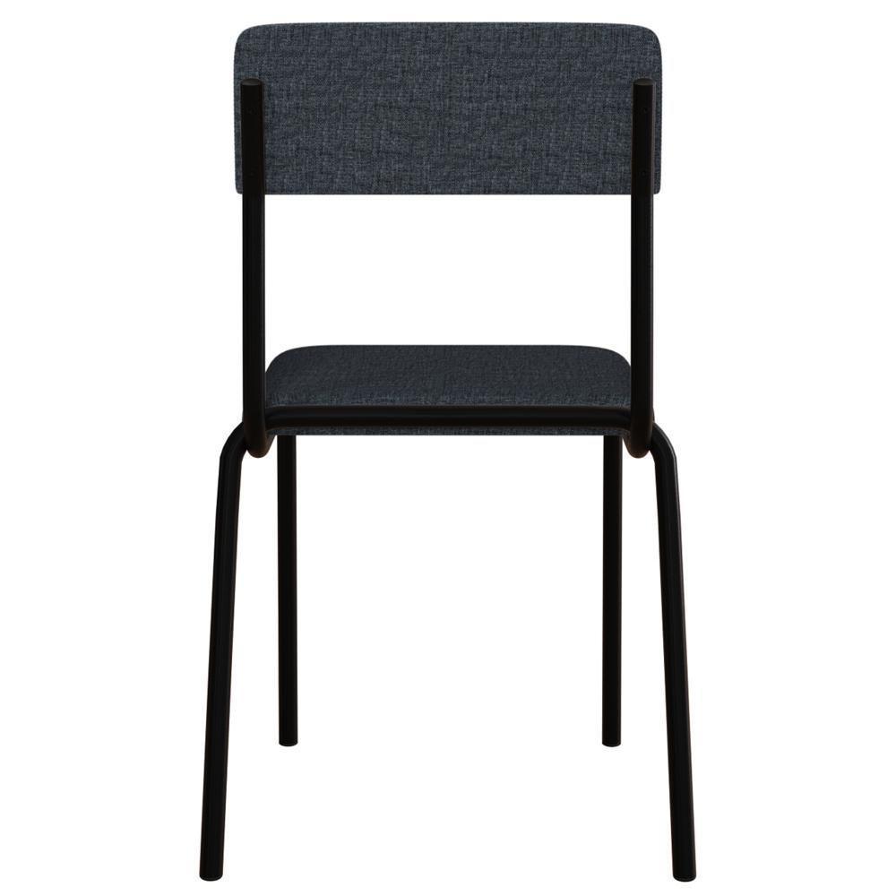 Kit 02 Cadeiras Estofada Para Sala De Jantar Sense Preto C01 Linho Cinza - Lyam Decor - 7