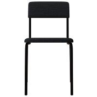 Kit 02 Cadeiras Estofada Para Sala De Jantar Sense Preto C01 Linho Cinza - Lyam Decor - 3