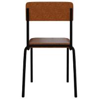 Kit 02 Cadeiras Estofada Para Sala De Jantar Sense Preto C01 Courino Caramelo - Lyam Decor - 7