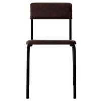 Kit 02 Cadeiras Estofada Para Sala De Jantar Sense Preto C01 Courino Café - Lyam Decor - 3