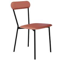 Kit 02 Cadeiras Estofada Para Sala De Jantar Liora Preto C01 Courino Terra Rosê - Lyam Decor - 6