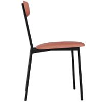 Kit 02 Cadeiras Estofada Para Sala De Jantar Liora Preto C01 Courino Terra Rosê - Lyam Decor - 8