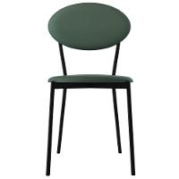 Kit 02 Cadeiras Estofada Para Sala De Jantar Azuri Preto C01 Courino Verde Sálvia - Lyam Decor - 3