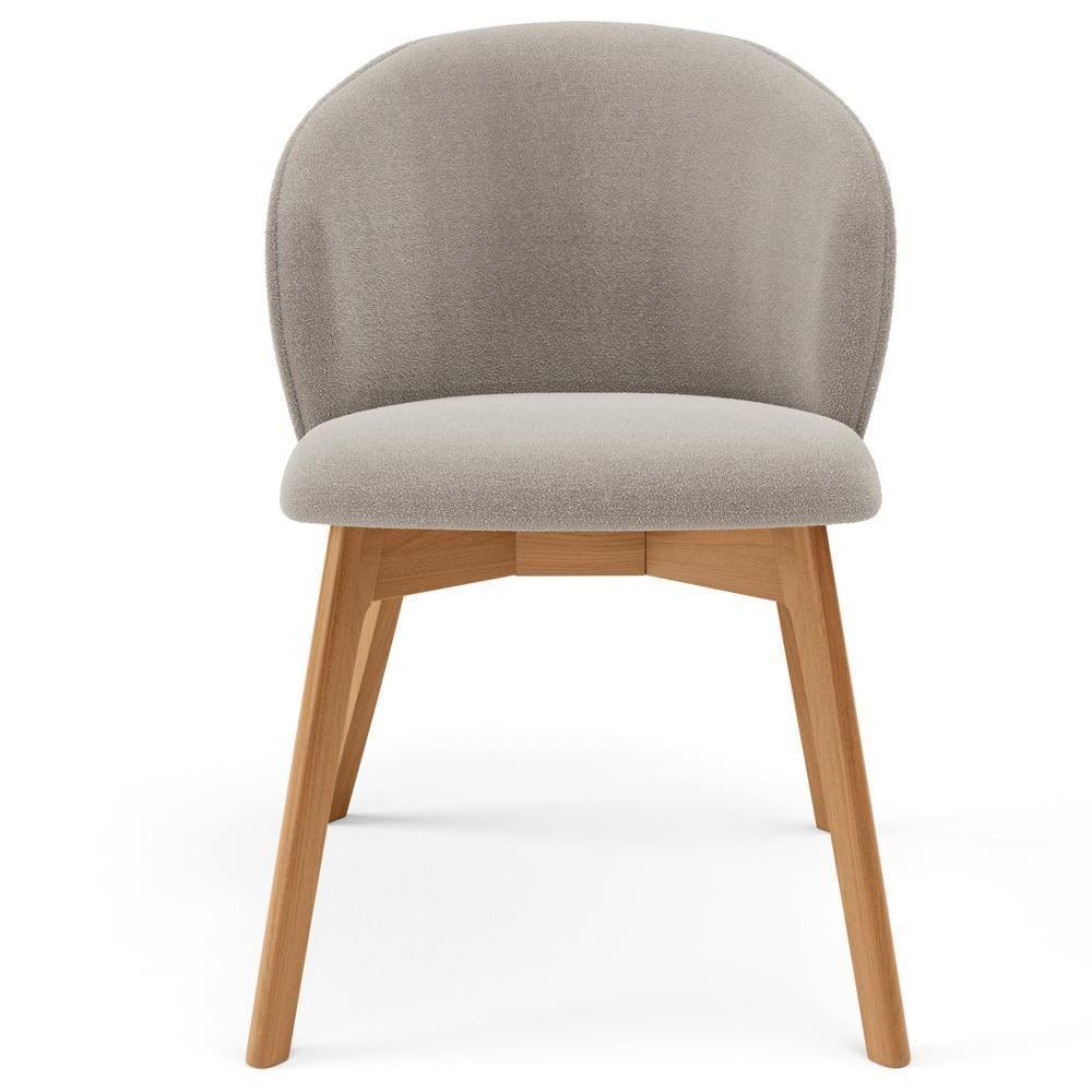 Kit 02 Cadeiras De Jantar E Estar Living Estofada Mia L02 Bouclê Creme - Lyam Decor - 3