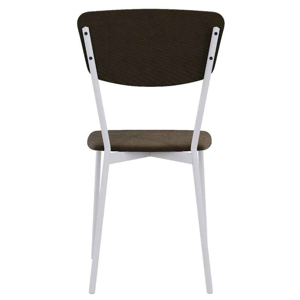 Kit 02 Cadeira Para Sala De Jantar Village Branco C01 Veludo Marrom Sand - Lyam Decor - 7